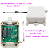 230V Funkschalter mit Fernbedienung ausgelöst durch 12V 24V Netzteil (Modell: 0023013)