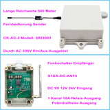 1 Kanal DC 9V 12V 24V Eingang Funkschalter Potentialfreier Ausgang Empfänger und Fernbedienung Sender Ausgelöst durch Ein / Ausschalten Wechselstrom 230V