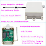 AC 10V Funkschalter Empfänger 1 Kanal Potentialfreier Ausgang und Fernbedienung Sender Ausgelöst durch Ein / Ausschalten Wechselstrom 230V