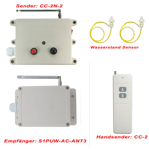 5Km Funkschalter mit Fernbedienung für Automatische Kontrolle Wassertank Wasserstand (Modell: 0020520)