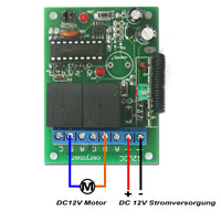 DC 12V Motor Mit 1 Kanal 10A Funkschalter und Fernbedienung (Modell: 0020579)