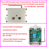 1 Kanal DC 10V~80V Funkschalter 30A Relais Ausgang Empfänger und Potentialfreier Kontakt oder NO Kontakt Ausgelöst Fernbedienung Sender Lange Reichweite 5km