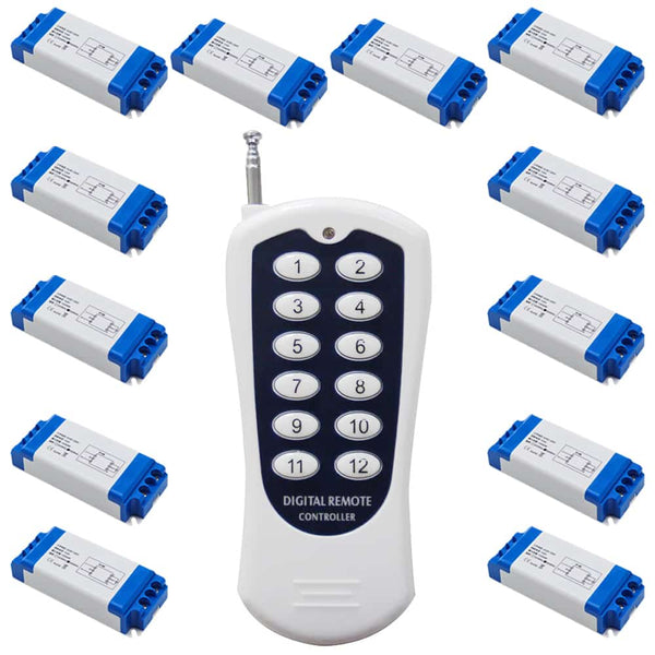 Zwölf 1 Kanal 85~250V Funkschalter mit Eins 12 Tasten Fernbedienung (Modell: 0020625)