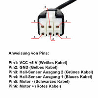 2,5 M Verlängerung Netzkabel für Linearantriebe mit Hall Effekt Sensor