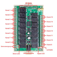 15 Kanal 12V 24V Fernbedienung Funkschalter Set Handsender Empfänger (Modell: 0020038)