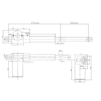 DC 12V 24V Elektrischer Linearantrieb 6000N 600Kg Hub 500 mm (Modell: 0041516)
