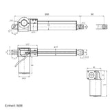 12V 24V Elektrisch Linearantrieb 6000N Elektrozylinder Hub 30 mm (Modell: 0041530)