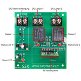 6V 9V 12V 24V Funkschalter 2 Kanal DC Ausgang 10A Empfänger (Modell: 0020346)