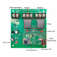 2 Kanal DC 6V 9V 12V 24V 10A Funkschalter mit Fernbedienung 5000 Meter (Modell: 0020687)