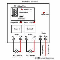 Reichweite 5 km 230V Funkschalter 2 Kanal AC 10A Ausgang Empfänger (Modell: 0020148)