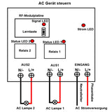 2 Kanal AC 12V 24V Funkschalter mit Fernbedienung (Modell: 0020051)