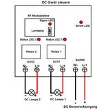 6V 9V 12V 24V Funkschalter 2 Kanal DC Ausgang 10A Empfänger (Modell: 0020346)