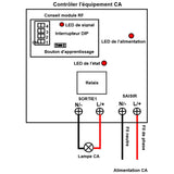 230V Funkschalter 1 Kanal AC 10A Ausgang Empfänger Reichweite 5 km (Modell: 0020145)