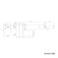 12V 24V Elektrischer Linearantrieb 8000N 800kg Hub 300 mm (Modell: 0041543)