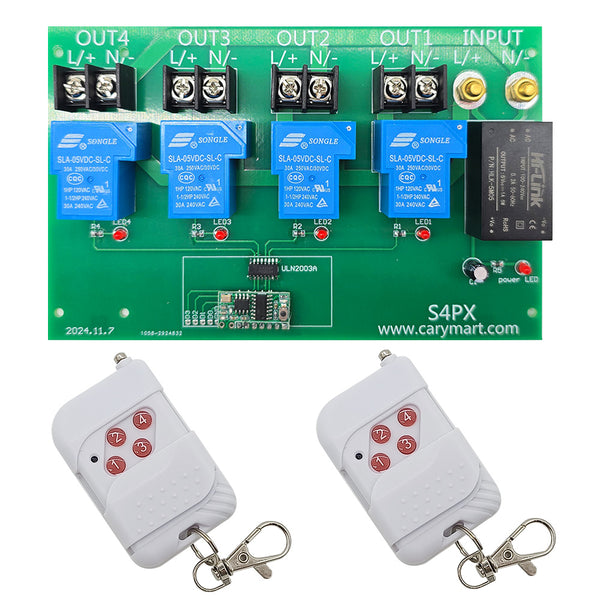 230V 6900 Watt Funkschalter 4 Kanal AC Ausgang mit Fernbedienung (Modell: 0020477)