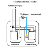 Doppelter Fußschalter Momentschalter Für DC Motor Linearantrieb (Modell: 0044107-2)