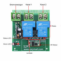 10~80V 30A Fernbedienung Funkschalter Set 2 Kanal DC Ausgang 2 km (Modell: 0020514)
