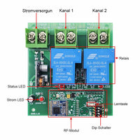 5 km Fernbedienung Funkschalter Set 10~80V 30A 2-Kanal-DC-Ausgang (Modell: 0020115)