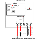 Lange Reichweite 5km Wechselstrom 230V Funkschalter 10A Relais Ausgang Empfänger für Funksteuerung AC Geräte