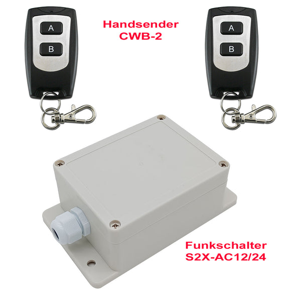 2 Kanal AC 12V 24V Funkschalter mit Fernbedienung – Fernbedienung