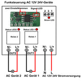 2 Kanal AC 12V 24V Funkschalter mit Fernbedienung (Modell: 0020051)