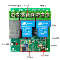 5 Km 230V Fernbedienung Funkschalter Set  2 Wege 30A Relais Ausgang (Modell: 0020107)