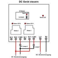 2 Km 2-Kanal DC 8V~80V 30A Relais Funkschalter mit Fernbedienung (Modell: 0020339)
