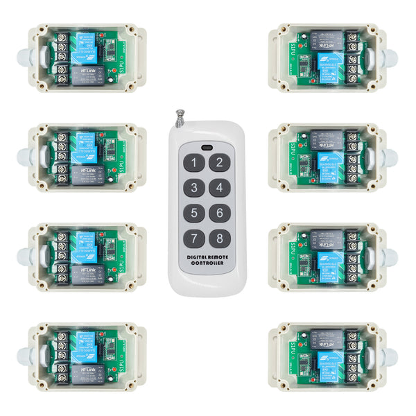 Ein Handsender Funksteuerung Acht 230V 1-Wege 30A Relais Funkschalter