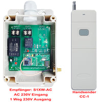 1 Kanal AC 230V 10A Ausgang Funkschalter mit Fernbedienung 5 km (Modell: 0020146)