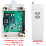 1 Kanal AC 230V 10A Ausgang Funkschalter mit Fernbedienung 5 km (Modell: 0020146)