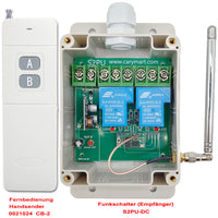 2 Km 2-Kanal DC 8V~80V 30A Relais Funkschalter mit Fernbedienung (Modell: 0020339)