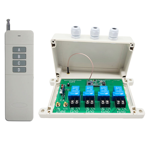 4 Kanal DC 10~80V 30A Wasserdicht Funkschalter mit Fernbedienung 5 km (Modell: 0020671)