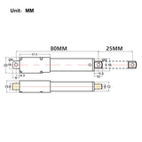 Mikro Elektrischer Linearantrieb 6V 12V Mini Elektrozylinder Hub 25MM (Modell: 0041624)