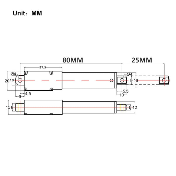 Jieotwice 60mm Hub Mini Teleskop Linearantrieb Hubkolbenmotor mit  Einstellbarer Geschwindigkeit M6 Gewindewelle 12V 330RPM : :  Gewerbe, Industrie & Wissenschaft