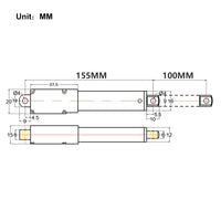 Mikro Elektrischer Linearantrieb 6V 12V Mini Elektrozylinder Hub 100MM (Modell: 0041628)