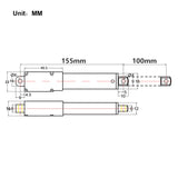 Mikro Elektrischer Linearantrieb 12V Mini Elektrozylinder Hub 100MM (Modell: 0041646)