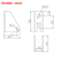 Montagewinkel A für Elektrischer Linearantrieb Serie A, A2, A3, A4