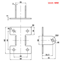 Montagewinkel C für Elektrischer Linearantrieb Serie A, A2, A3, A4
