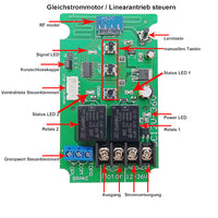 1 Kanal 12V 24V 10A Funkschalter mit Fernbedienung für Linearantrieb Steuerung (Modell: 0020317)