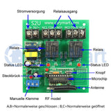 2 Kanäle Wechselstrom 10A Funkschalter 230V Funkempfänger (Artikelnummer: 0020467)