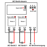 2 Kanal AC 230V Eingang Ausgang 10A Funkschalter mit Fernbedienung (Modell: 0020396)