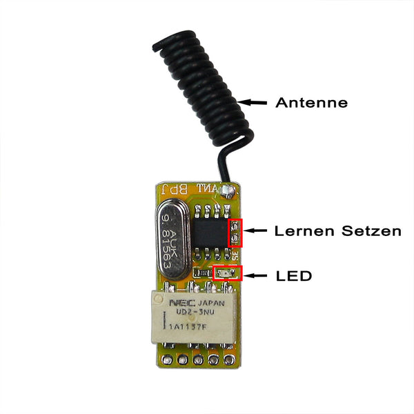 1 Kanal Mini Kleiner 4V~12V Fernbedienung Funkschalter für DC Motor – Fernbedienung  Schalter Onlineshop