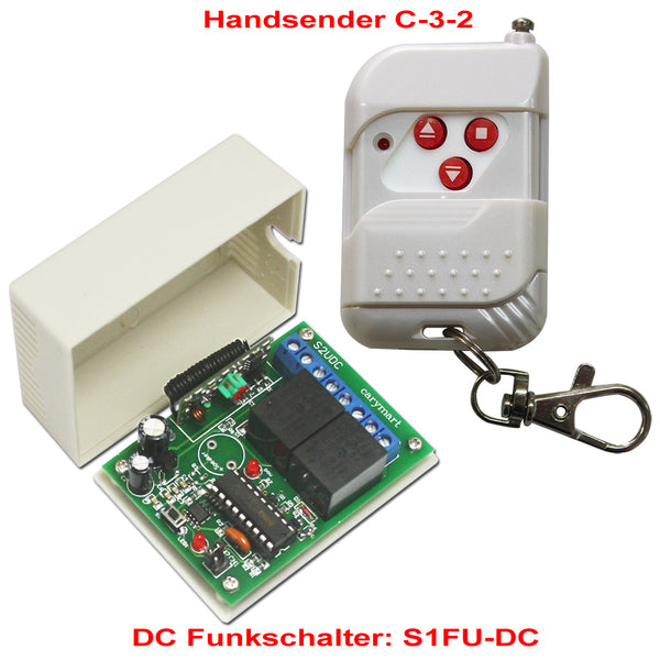 1 Kanal 6V 9V 12V 24V 10A Fernbedienung Funkschalter für DC Motor Steuerung (Modell: 0020202)