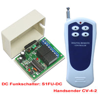 1 Kanal 6V 9V 12V 24V 10A Fernbedienung Funkschalter für DC Motor Steuerung (Modell: 0020202)